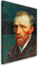 Schilderij , Zelfportret van Vincent van Gogh , 2 maten , multikleur , Reproductie