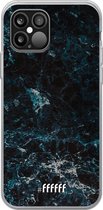 iPhone 12 Pro Max Hoesje Transparant TPU Case - Dark Blue Marble #ffffff
