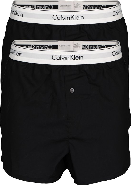 Calvin Klein 2-Pack Wijde Heren Boxershorts - Boxer slim - M - Zwart.