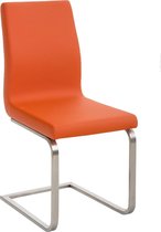 Clp Belfort Eetkamerstoel - RVS - Kunstleer - Oranje