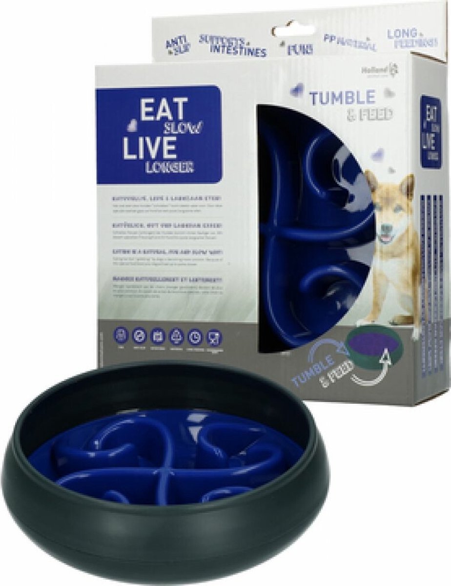 Eat Slow Live Longer Tumble Feeder Voerbak Antischrok bak voor