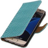 Wicked Narwal | Snake bookstyle / book case/ wallet case Hoes voor Samsung Galaxy A7 (2016) A710F Turquoise