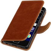 Wicked Narwal | Premium TPU PU Leder bookstyle / book case/ wallet case voor Huawei P10 Bruin