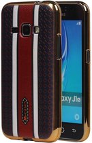 Wicked Narwal | M-Cases Ruit Design backcover hoes voor Samsung Galaxy J1 2016 Bruin