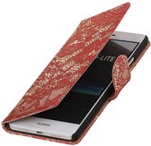 Wicked Narwal | Lace bookstyle / book case/ wallet case voor Huawei P9 Plus Rood