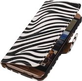 Wicked Narwal | Zebra bookstyle / book case/ wallet case Hoes voor HTC One Me Wit