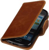 Wicked Narwal | Premium TPU PU Leder bookstyle / book case/ wallet case voor Samsung Galaxy S3 mini Bruin