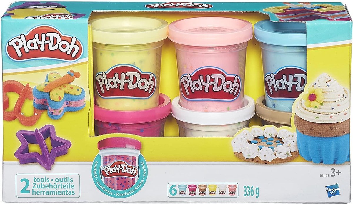 Play-Doh Confetti 6 potjes - Speelklei - Play-Doh