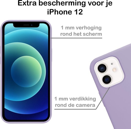 Coque adaptée pour iPhone 12, coque en Siliconen – Coque adaptée pour iPhone 12, coque – Lilas