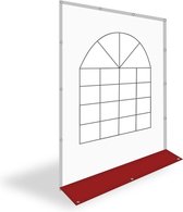 Partytent zijwand met raam | 2m breed | 2m hoog | PVC Premium - Rood/wit