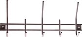 1x Luxe kapstokken / jashaken zilver met 5x brede haak - hoogwaardig metaal - 16,5 x 3,8 cm - wandkapstokken / garderobe haakjes / deurkapstokken