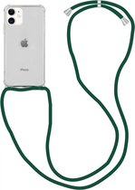 Apple iPhone 11 Hoesje Back Cover met Koord Donker Groen