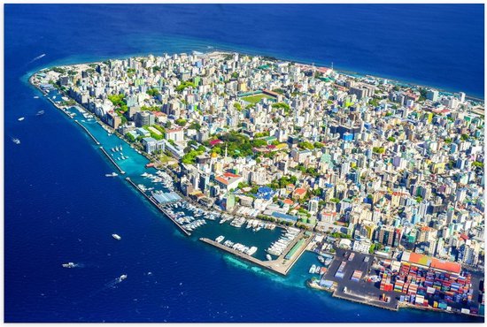 Poster - Malediven Eiland van Boven - Foto op Posterpapier