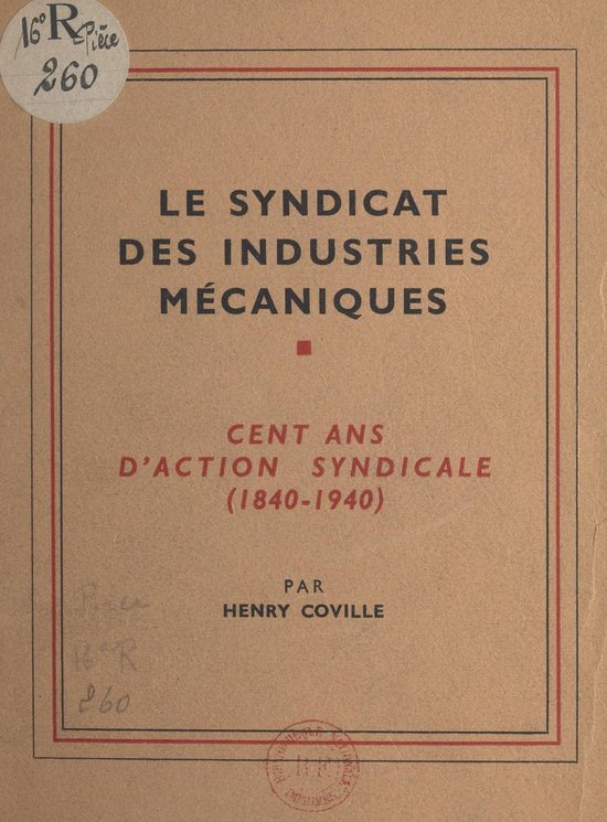 Le syndicat des industries mécaniques - cover