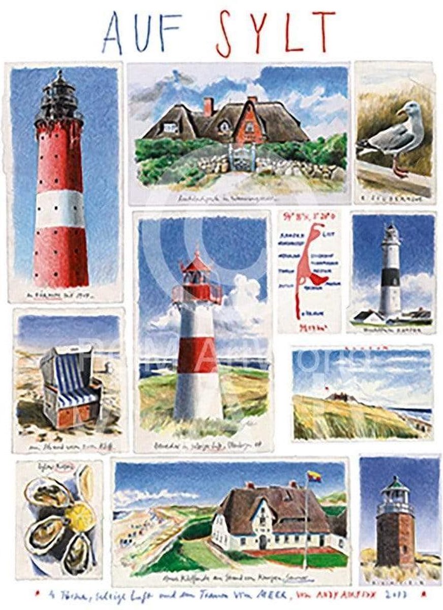 Kunstdruk Andy Airfix - Auf Sylt 50x70cm