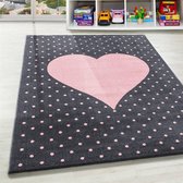 Kind Babykamer vloerkleed Tapijt met hartpunt Desing roze Grijs