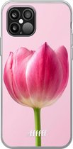 iPhone 12 Pro Max Hoesje Transparant TPU Case - Pink Tulip #ffffff