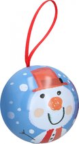 Christmas Gifts Kerstballen Sneeuwpop 7 Cm Blauw
