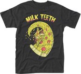 Milk Teeth Heren Tshirt -L- Pizza Wave Zwart