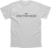 Doctor Who Heren Tshirt -XL- Logo Grijs