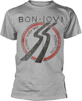 Bon Jovi Heren Tshirt -XL- Slippery When Wet Tour Grijs