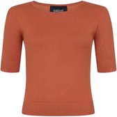 Collectif Chrissie Knitted 60's Top Oranje