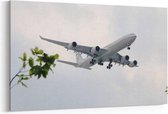 Schilderij - Vliegtuig stijgt op tegen wind — 100x70 cm