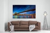 Schilderij - Nachthemel boven de Brooklyn Bridge — 100x70 cm