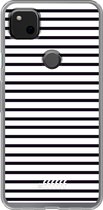 Google Pixel 4a Hoesje Transparant TPU Case - Bretonse Streep #ffffff