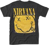 Nirvana Heren Tshirt -L- Box Smiley Zwart