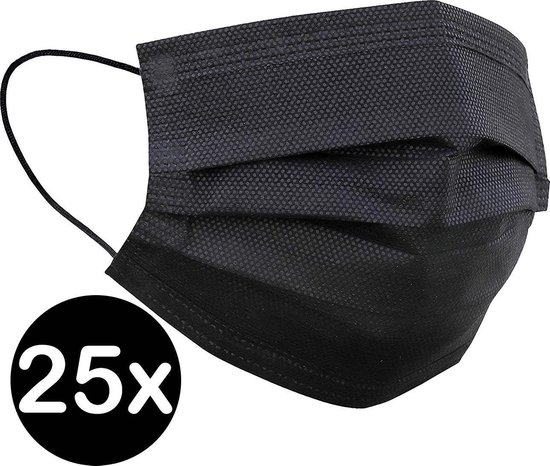 Masque facial Mondkapjes jetable Zwart non Medisch - 25x