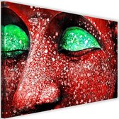 Schilderij Boeddha ogen, 2 maten, rood/groen, Premium print