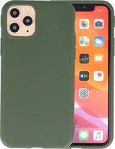 Premium Color Bescherming Telefoonhoesje - Backcover Hoesje - Achterkant Hoesje - Geschikt voor iPhone 11 Pro - Donker Groen