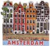 Magneet MDF 4 Huizen Amsterdam - Souvenir