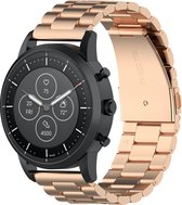 Bandje Voor Samsung Galaxy Watch Kralen Stalen Schakel Band - Rose Goud - Maat: 20mm - Horlogebandje, Armband