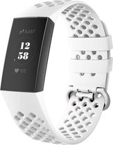 Bandje Voor Fitbit Charge 3 & 4 Sport Point Band - Wit - Maat: SM - Horlogebandje, Armband