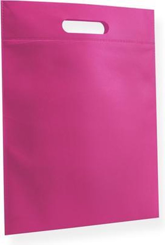 Stoffen draagtas - Non Woven draagtas 300 mm x 400 mm Roze per 50 stuks