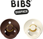 BIBS Fopspeen - Maat 2 (6-18 maanden) DUOPACK - Mocha & Ivory - BIBS tutjes - BIBS sucettes