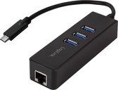 LogiLink USB 3.2 Gen 1 (USB 3.0) Adapter [1x USB 3.2 Gen 1 stekker C (USB 3.0) - 1x RJ45-bus, USB 3.2 Gen 1 bus A (USB