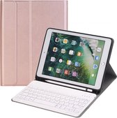 Case2go - Tablet Toetsenbord Hoes geschikt voor Apple iPad 10.2 inch 2019 / 2020 / 2021- Keyboard Case met Stylus Pen Houder - Roze