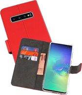 Booktype Telefoonhoesjes - Bookcase Hoesje - Wallet Case -  Geschikt voor Samsung Galaxy S10 Plus - Rood