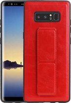 Grip Stand Hardcase Backcover - Telefoonhoesje - Achterkant Hoesje - Geschikt voor Samsung Galaxy Note 8 - Rood