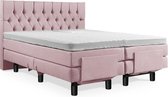 Boxspring Elektrische 200x220 Compleet Oudroze Gecapitoneerd