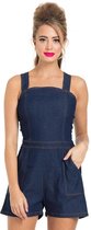 Voodoo Vixen Playsuit -S- Jenni denim Spijkerstof Blauw