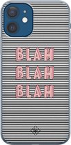 iPhone 12 hoesje siliconen - Blah blah blah | Apple iPhone 12 case | TPU backcover transparant