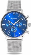 Elysian - Horloges voor Mannen - Zilver Mesh - Waterdicht - Krasvrij Saffier - 43mm