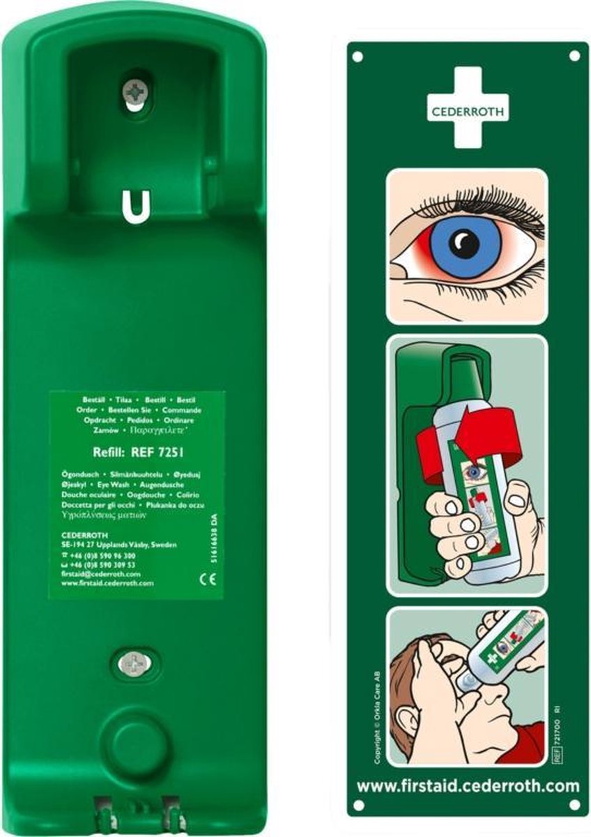 Goedkoopste Oogdouche Cederroth 500ml wandhouder