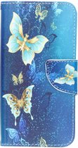 Hoesje Met Pasjeshouder Geschikt voor Samsung Galaxy S10e - Design Softcase Bookcase (Binfen) smartphone - Meerkleurig / Blue Butterfly
