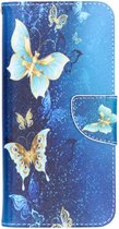 Hoesje Met Pasjeshouder Geschikt voor Huawei Mate 20 Lite - Design Softcase Bookcase (Binfen) smartphone - Meerkleurig / Blue Butterfly