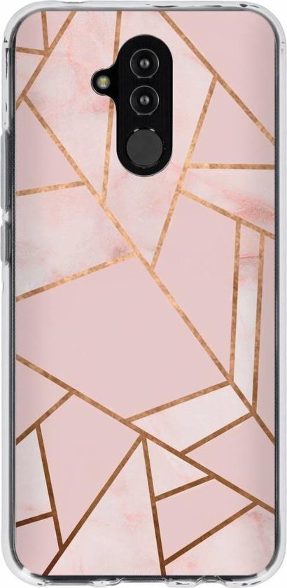 Design Backcover Huawei 20 Lite hoesje Grafisch Roze / Koper | bol.com
